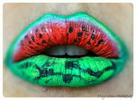 Lips Art Fruits ! Maquillage LIPS ART 2/4 : La Pastèque
