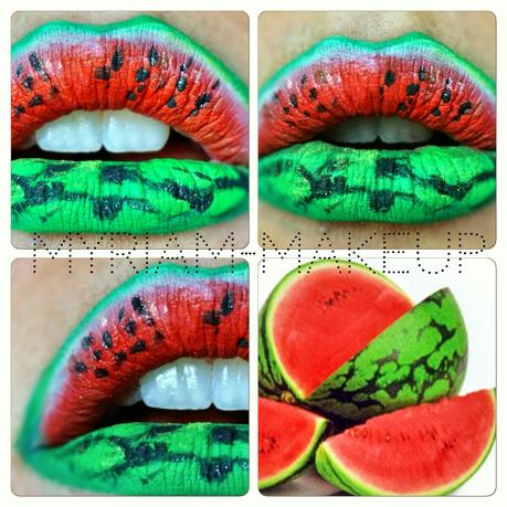Lips Art Fruits ! Maquillage LIPS ART 2/4 : La Pastèque