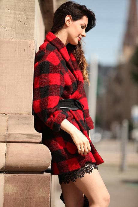 look manteau Red and oversized