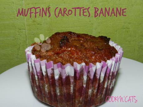 MUFFINS CAROTTES BANANE (sans lait, sans gluten, sans sucre raffiné)