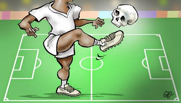 Foot rap et sacrifice humain au Ghana, article et dessin de Damien Glez in Jeune Afrique