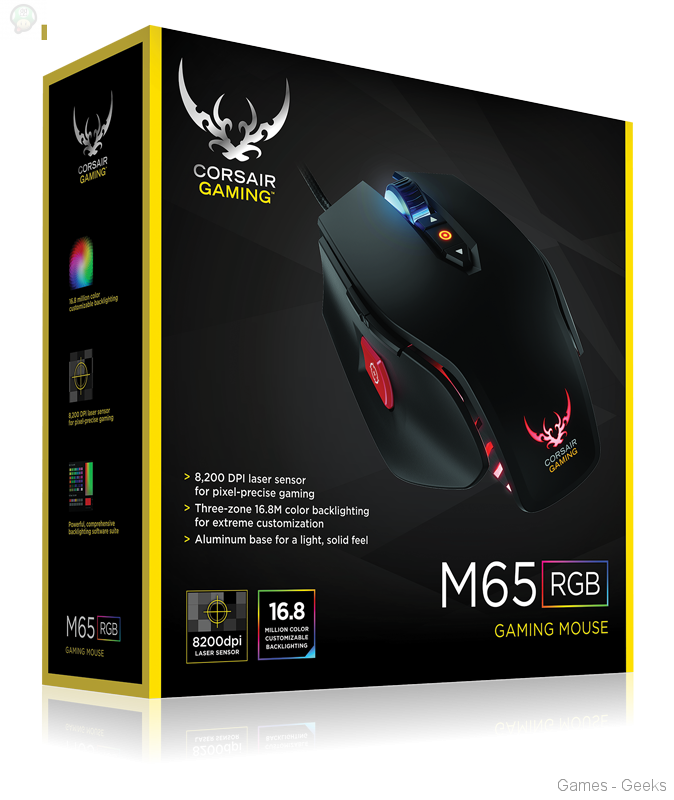 3D BOX M65 RGB K Corsair dévoile sa gamme de claviers de jeu RGB, de souris RGB et de casques  corsair 