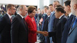 La présidente du Brésil Dilma Roussef et le président russe Vladimir Poutine