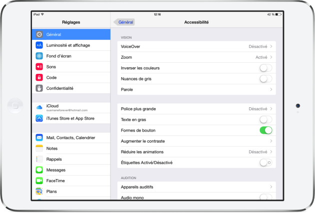 iOS 8 astuce accessibilité