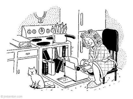 Ecrire sans bureau fixe woman-writer-with-typewriter