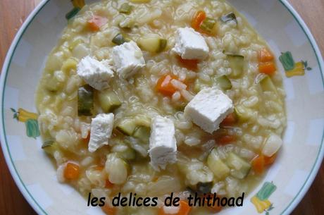risotto aux petits légumes et fromage de chèvre risotto aux petits légumes et fromage de chèvre