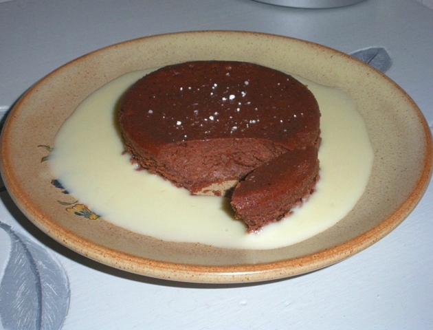Fondant fromage blanc, nut'maison, chocolat (intérieur)