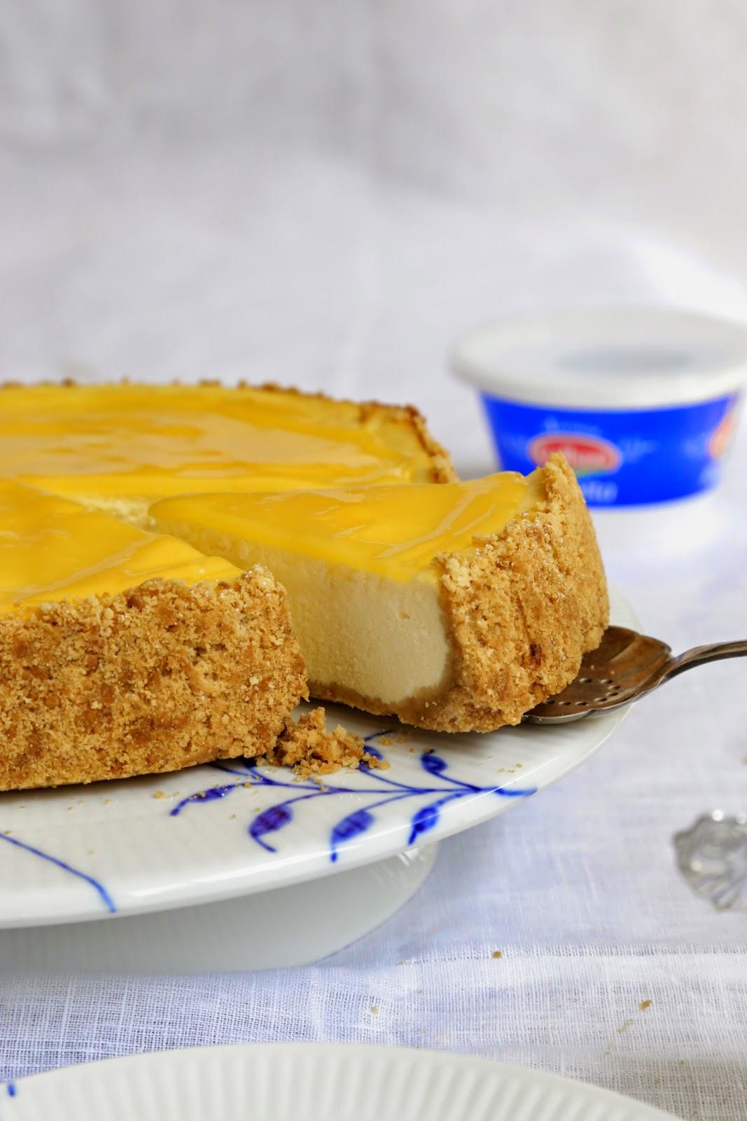 Cheesecake à la ricotta et au lemon curd pour fêter la sortie du e-book Galbani :adoptez la ricotta attitude