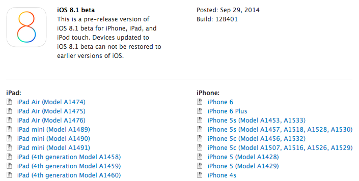 iOS 8.1 beta 1