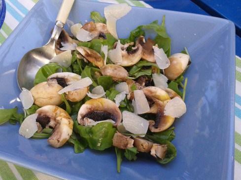 salade roquette parmesan champignons