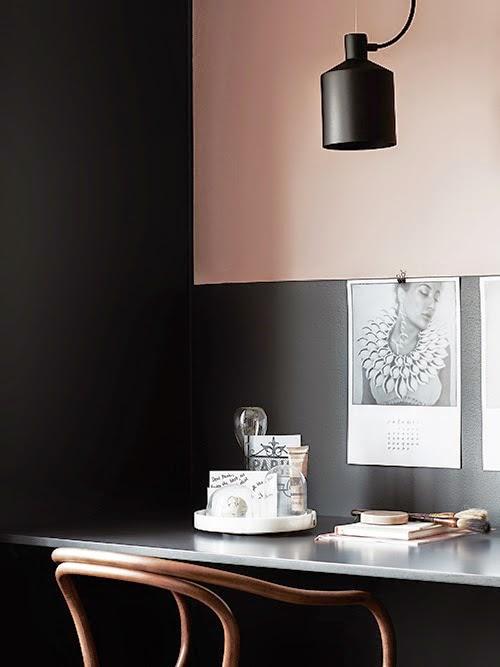 Stockholm / Appartement avec un bureau en rose et noir /