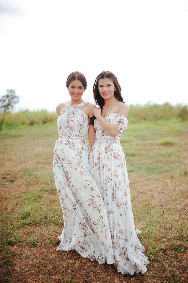 #floral print bridesmaids dresses