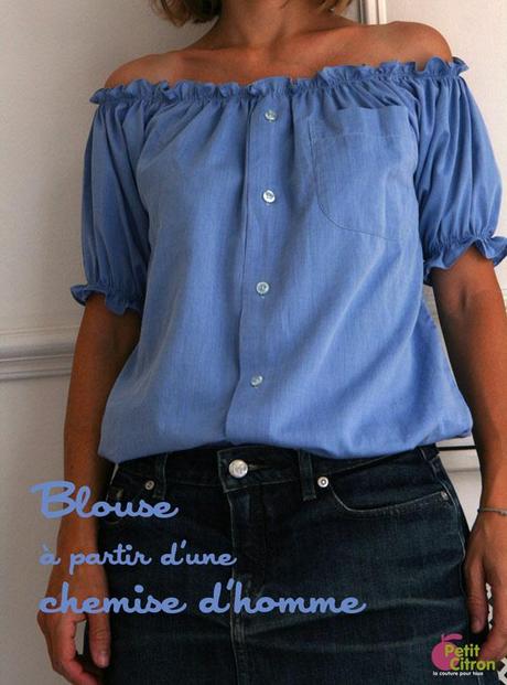 DIY : une blouse à partir dune chemise dhomme blouse recyclee chemise homme DIY : une blouse à partir dune chemise dhomme