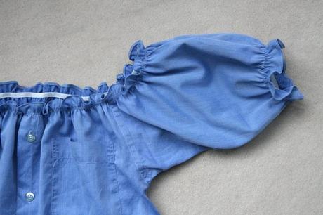 elastique encolure manche zoom DIY : une blouse à partir dune chemise dhomme