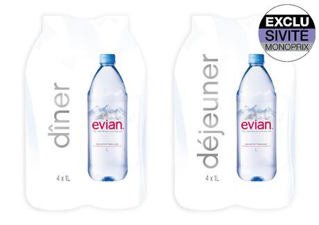Le pack de 4 bouteilles Evian Prestige 1 L est en exclusivité chez Monoprix à partir de 2,95 €.