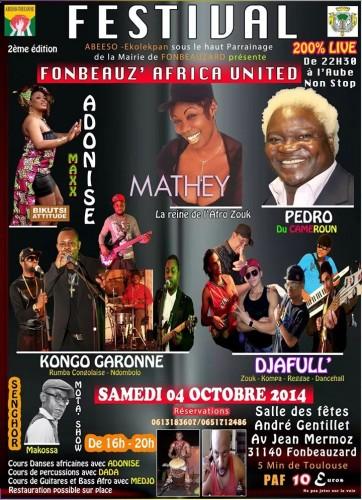 FONBEAUZ'AFRICA UNITED Festival 4 octobre 2014