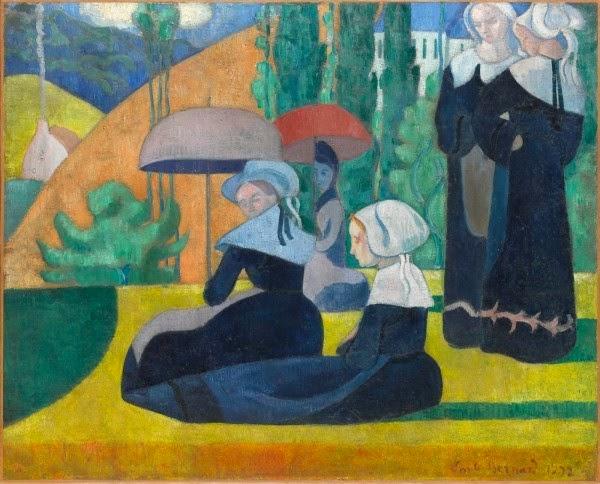 Emile Bernard - Bretonnes aux ombrelles, 1892, Orsay
