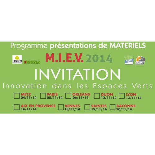 GROUPE CONQUEST : ETESIA participera aux MIEV – Matinées de l’Innovation dans les Espaces Verts 2014 pour les Utilisateurs Pro avec ASPEN, HUSSON et PELLENC