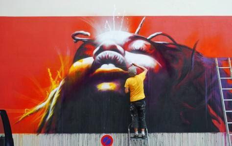 Performance de Live-painting à Rivetoile avec l'artiste strasbourgeois DAN23