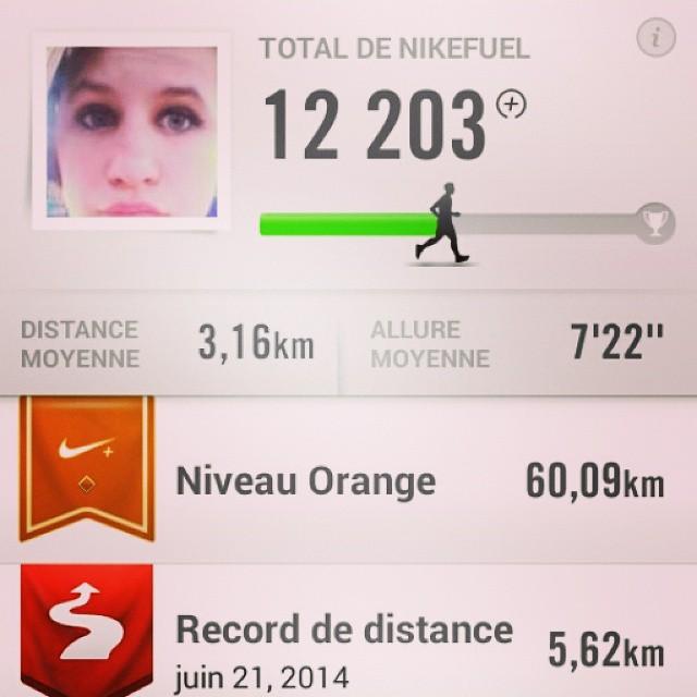 Depuis hier j'ai atteint le #niveauorange sur #Nikeplusrunning ! #Orange #nikeplus #sport #course #courseàpied #contente #bienêtre #run @A Chatillon