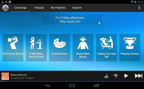 Différentes activitées sur songza