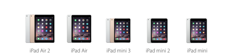 Gammes Apple iPad Air iPad Mini 2