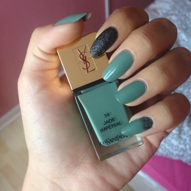 InstaPolish ! Jade impérial d’Yves Saint Laurent et accent nails de Black Diamond de L’Oreal