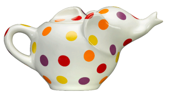 Theiere-Elephant-façon pois