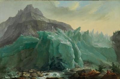 Caspar Wolf, Les séracs du glacier inférieur de Grindelwald avec la Lütschine et le Mettenberg