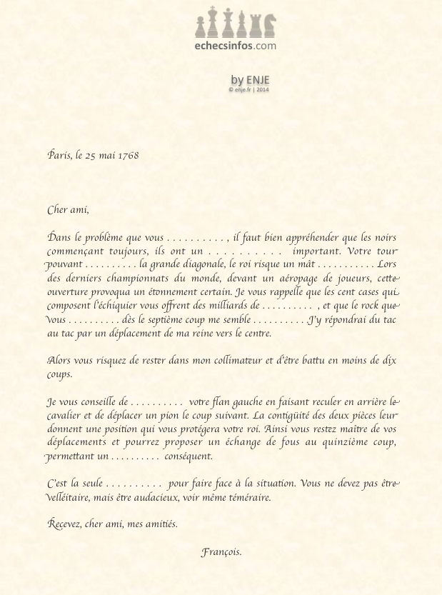 La lettre de Philidor