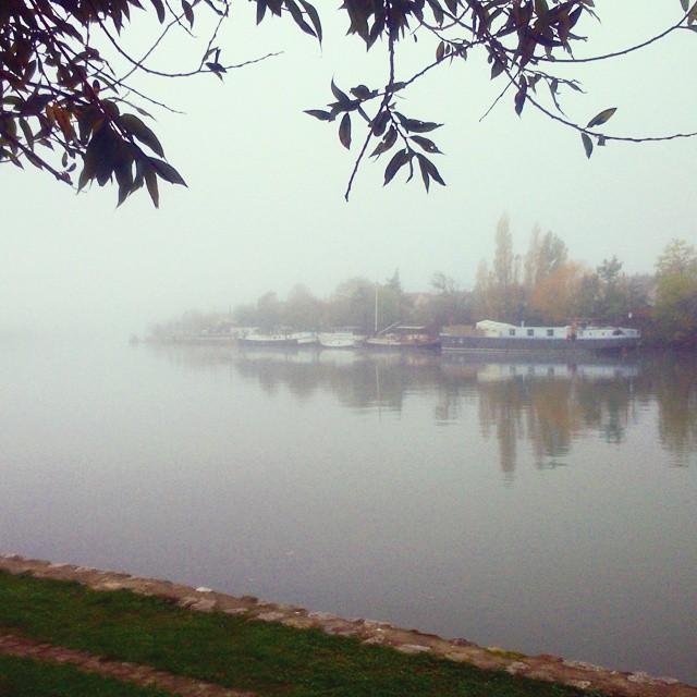 Les bords de Seine dans la brume @Gare de Villeneuve-Saint-Georges