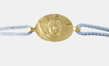 bracelet cordon avec médaille en or avec gravure manuelle personnalisée
