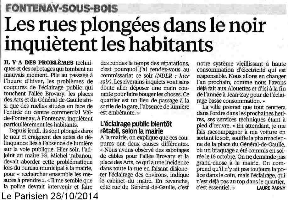 Coupures électriques locales : un article du Parisien 94