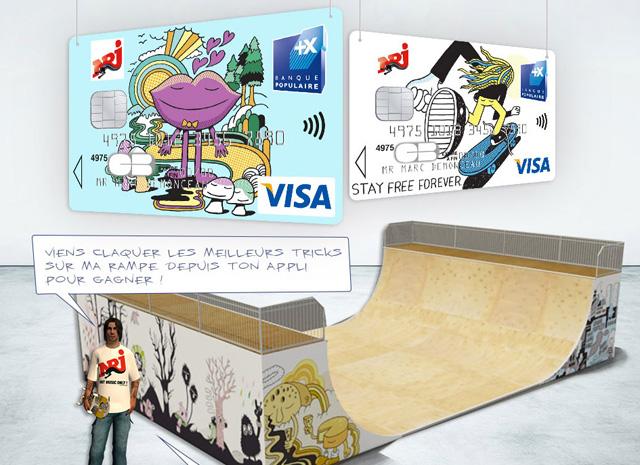 NRJ et Banque Populaire lancent des cartes relookées par le street artist  Jeremyville - Paperblog
