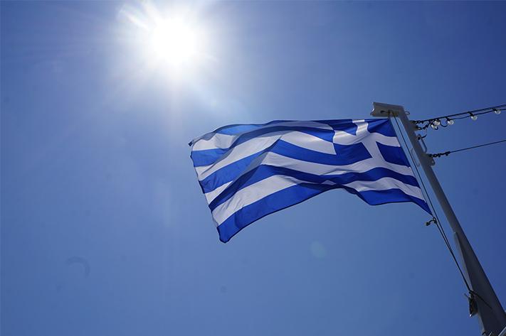 Santorini Grèce Voyage avis - drapeau