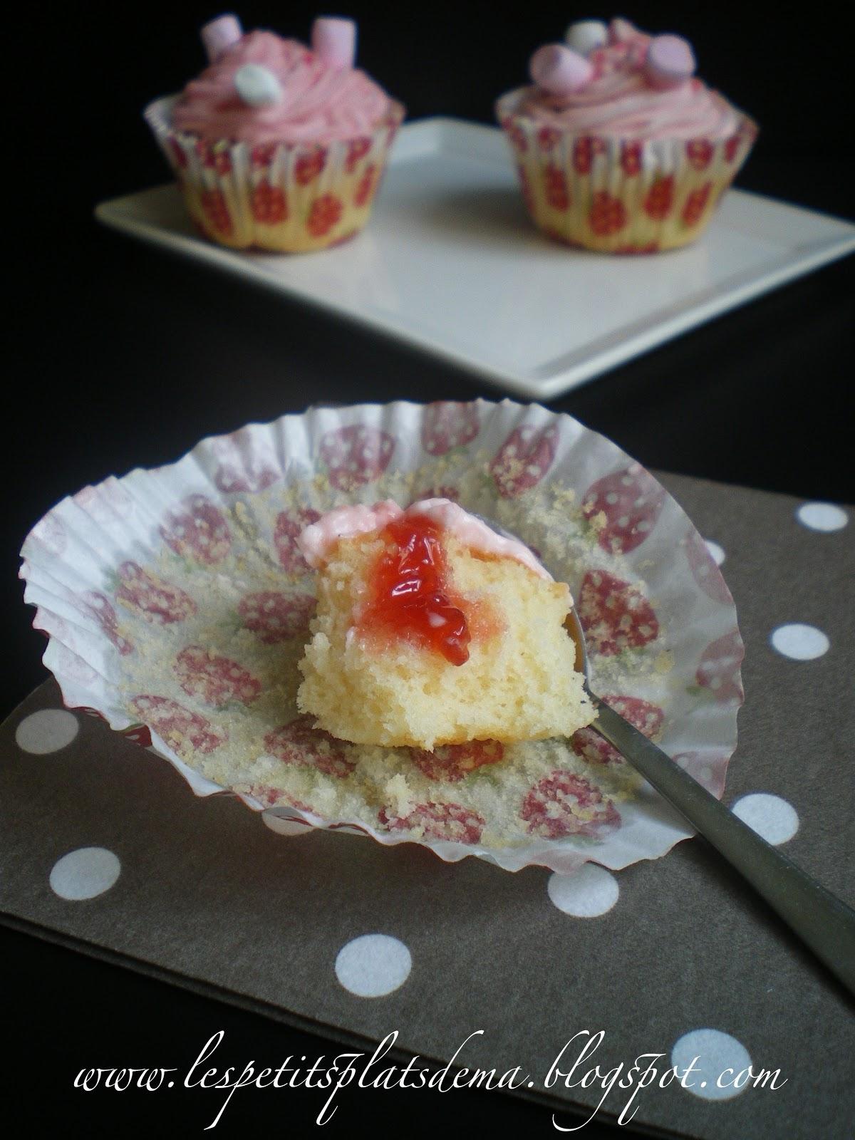Cupcakes fraise et chamallows