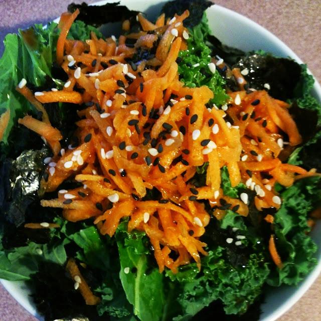 Délicieuse salade de Kale, nori et sésame #vegan