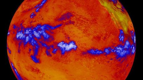 Cette image de la Terre obtenue par la Nasa le 6 octobre 2014 permet de visualiser la chaleur émanant de l'Océan Pacifique.