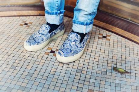 chaussures fleurs homme