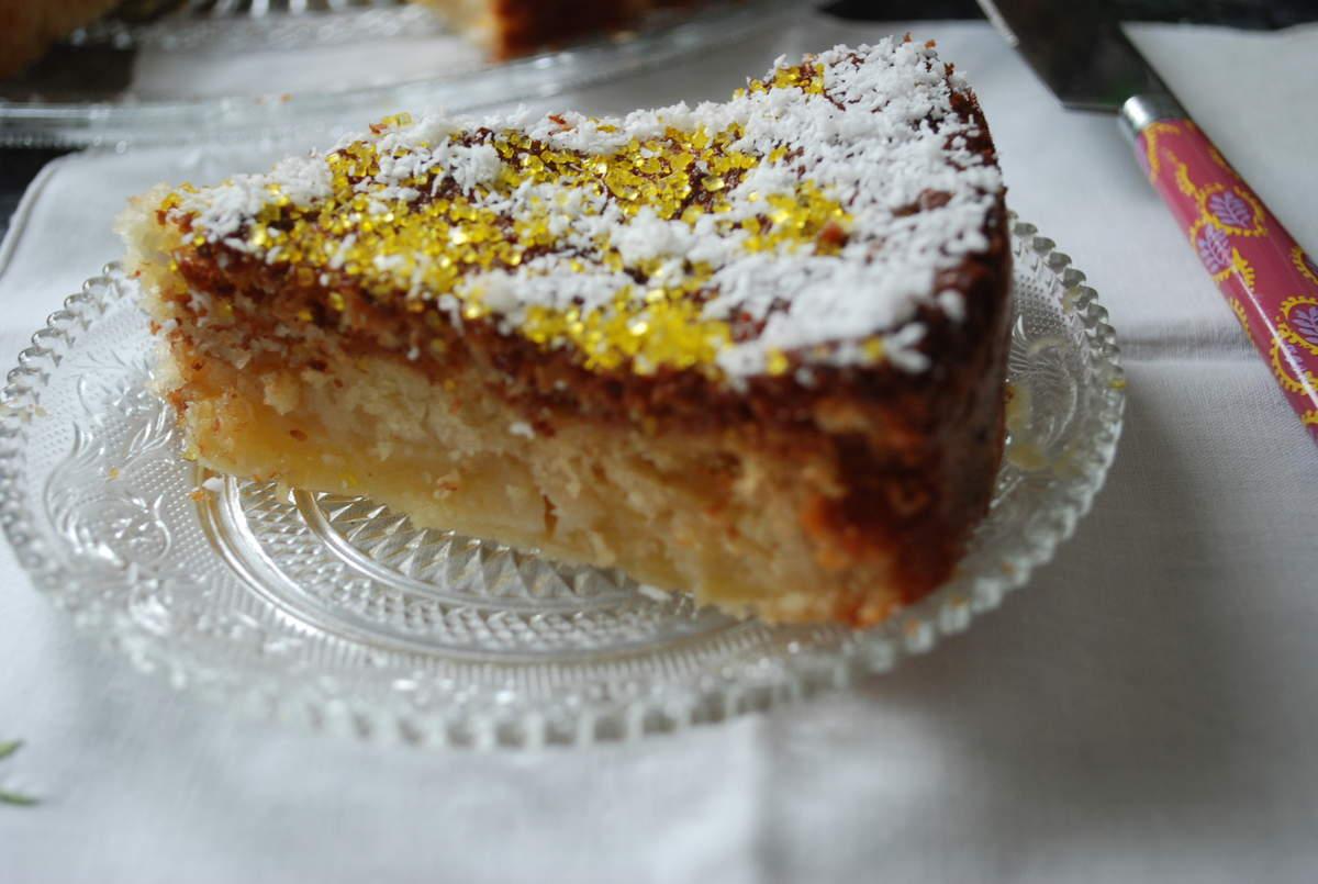 Gâteau aux pommes et noix de coco