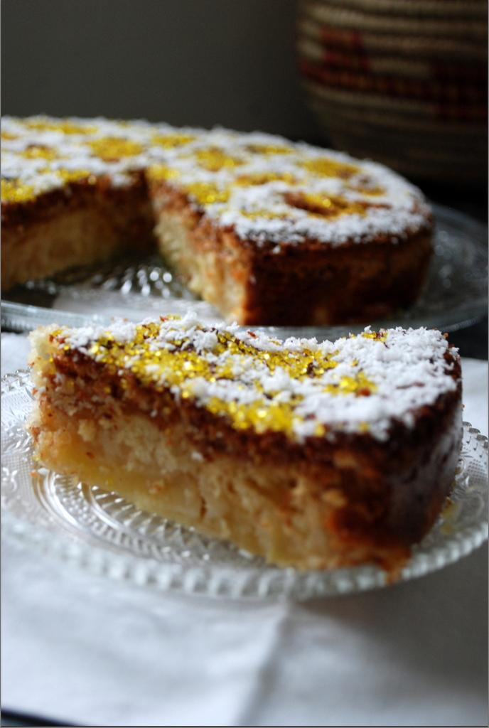 Gâteau aux pommes et noix de coco