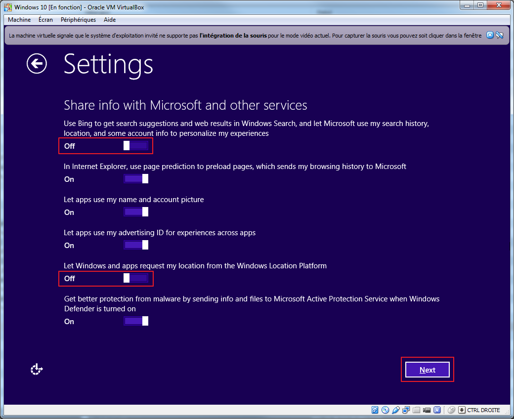 Tester la technical preview de Windows 10 en VM   install 10 