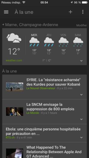 L'App Google Actualités et météo, s'affiche désormais en Widget sur le CDN de votre iPhone  