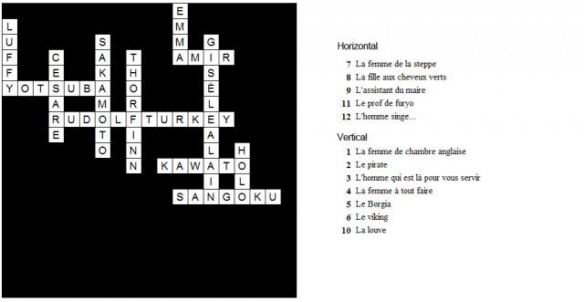 Mots croisés Paoru solution