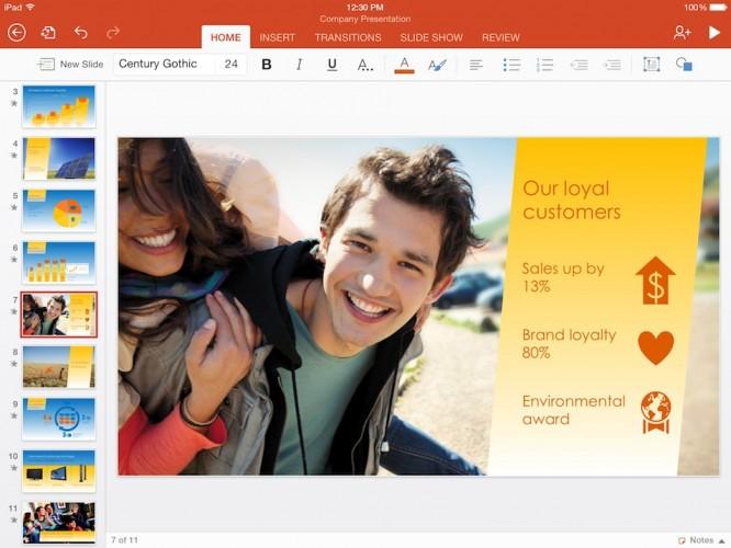 PowerPoint iPad gratuit 666x500 Microsoft Office pour iPhone et iPad est maintenant gratuit