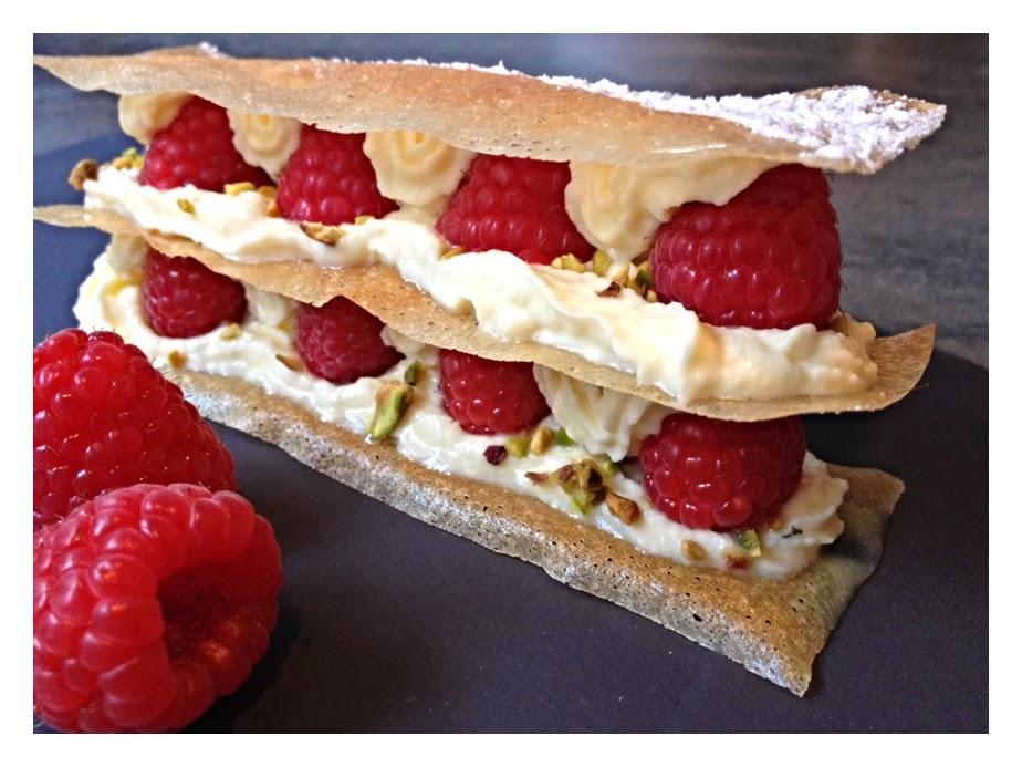 [Recette] Millefeuille pistache-framboise au mascarpone