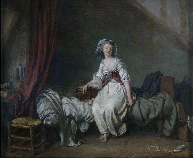 Schall Girl with a Birdcage Seated on a Bed Victoria and Albert Museum
