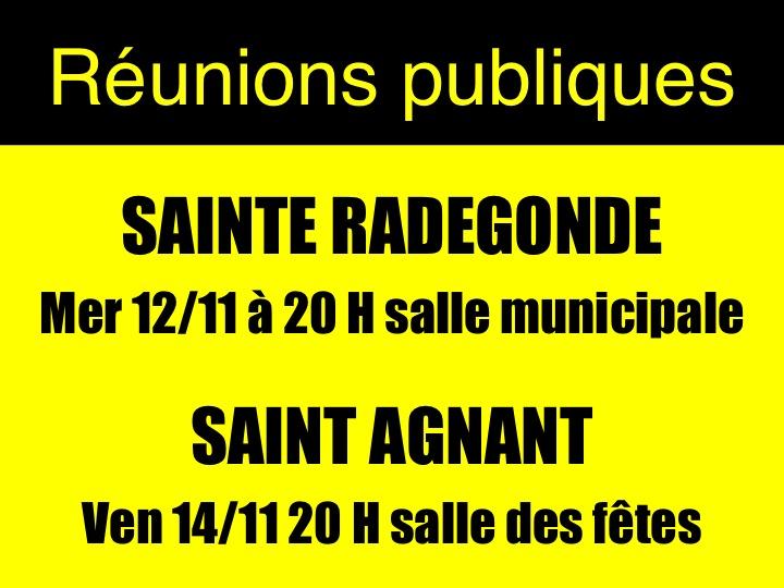 Réunions Publiques Pour une gestion durable des déchets SainteRadegonde 12 /11/2014 20 h salle municipale/ SaintAgnant 14/11/2014 20 h salle des fêtes