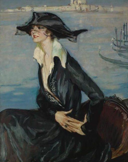 Jean-Gabriel Domergue , Femme en noir à Venise