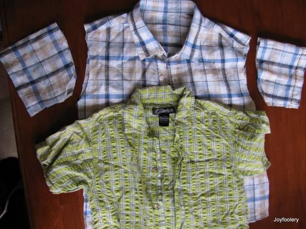 retailler chemise homme1 Recyclage : Retailler une chemise pour un petit garçon